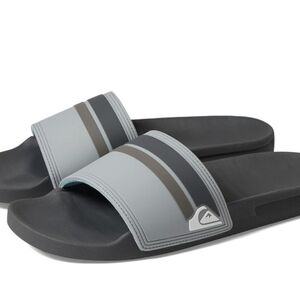 Quiksilver Men's Black and Gray Slide Sandals